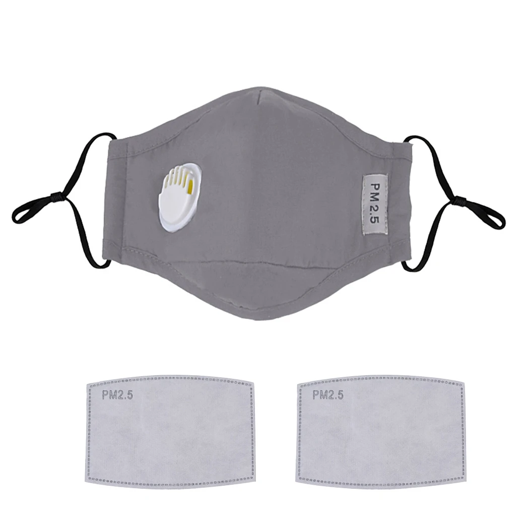 

Cotton PM2.5 Anti Haze Mask Breath Valve Anti-Dust Mouth Mask Activated Carbon Filter Respirator Mouth-Muffle with 2 Filter Pad