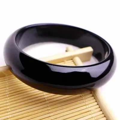 Jewelry Natural Burmese Jade 54-64mm Black Bangle Elegant Princess Jewelry Best Gift