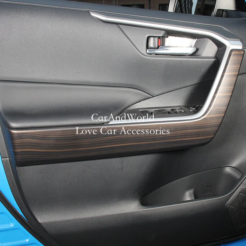 

For Toyota RAV4 RAV 4 XA50 2019-2023 Interior Door Armrest Bowl Panel Cover Strips Trims ABS Chrome Molding Car Accessories