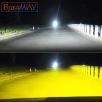 BraveWAY 3000K + 6500K H3 HB3 HB4 9005 9006 H11 Luces antiniebla LED Bombillas de faros de coche LED 12V Blanco Amarillo