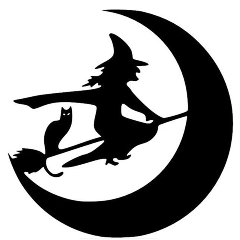 Volkrays Creative Car Sticker Witch Flying on Broomstick Sticker Funny Decal Automobile Decoration Decal Vinyl,15cm*15cm