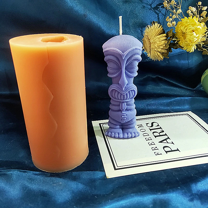 Silicone Mould Mini Horrible Statue Big Head Monster Candle Mold Mystery Man  Clay Resin Mold Halloween Party Tools