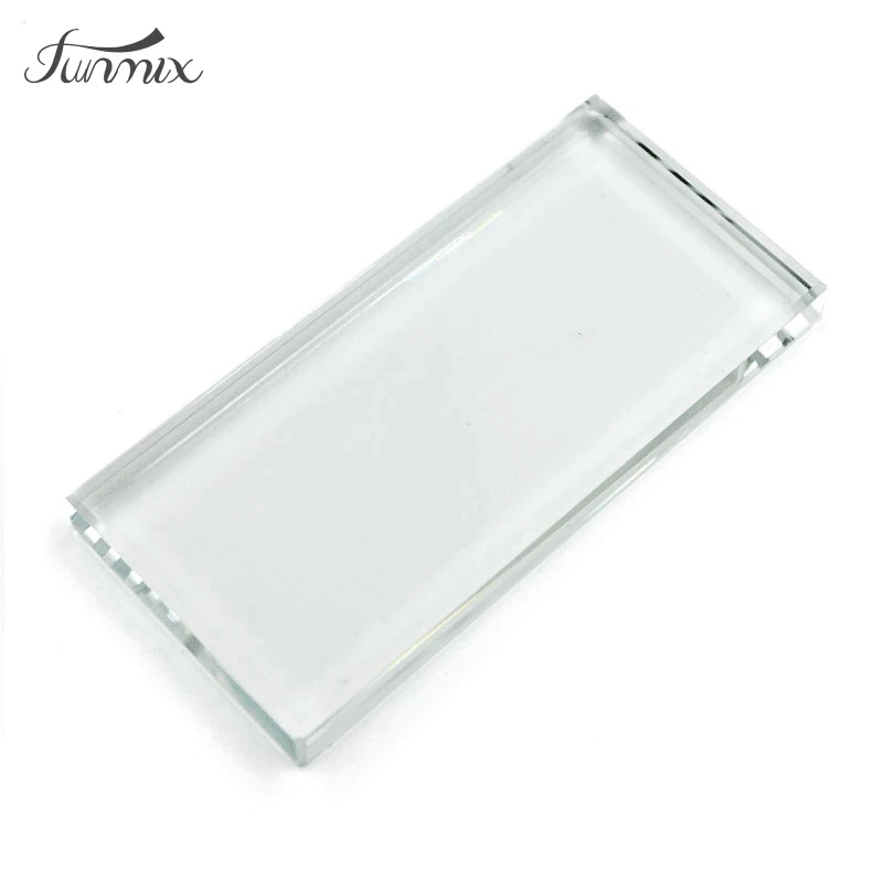 1pcs False Eyelash Glue Glass Holder False Eyelash Stand Eye Lash Extension Crystal Glass Glue Pallet Rectangular Glass