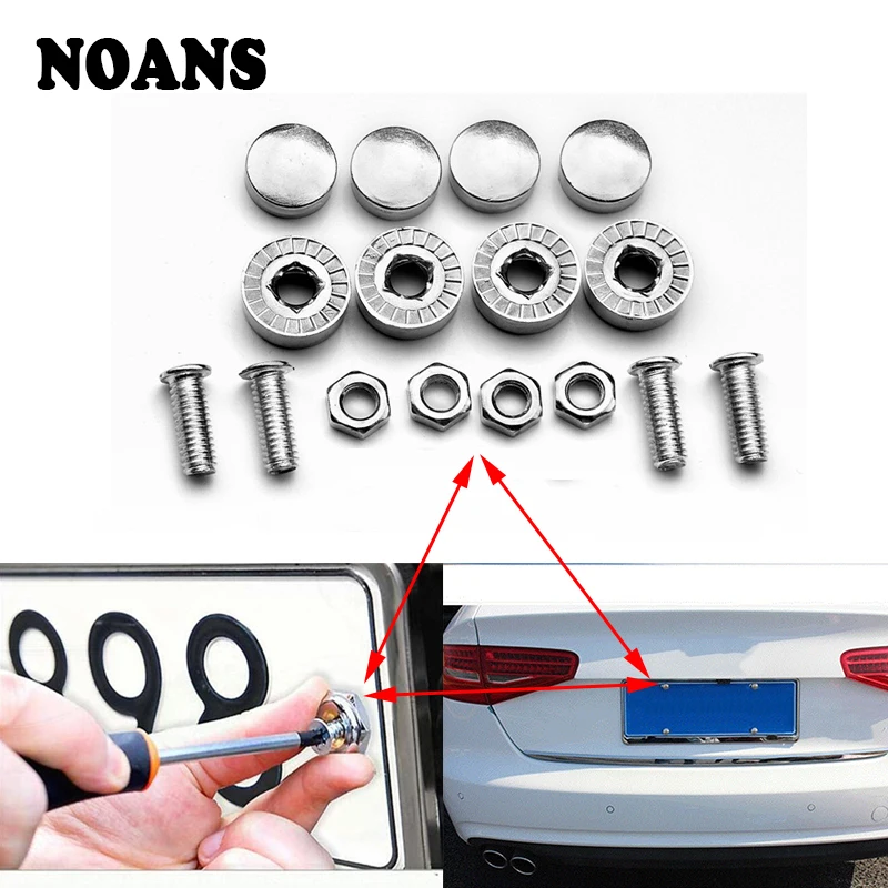 16X Car License Plate Bolts Screws Cover For Subaru Forester Impreza Citroen C5 C4 Renault Megane 2 3 Duster Clio Logan Trafic 4