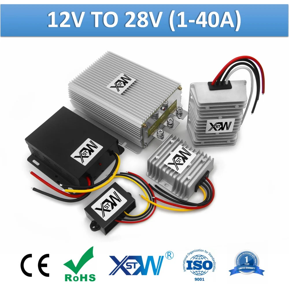 XWST 12v to 28v DC to DC Converter Step Up Boost Power Converter 28VDC Stabilizer 1A 5A 10A 20A 40A Output DC Power Supply