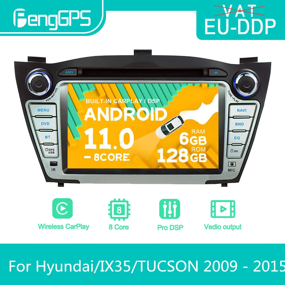 For Hyundai/IX35/TUCSON 2009 - 2015 ​Android Car Radio Stereo DVD Multimedia Player 2 Din Autoradio GPS Navi PX6 Unit Screen