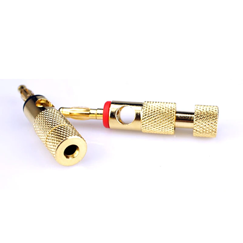 HiFi  Banana head turn Y insert Gold plating plated Banana plug  hole banana connector plug for Audio Speaker DIY Model Parts