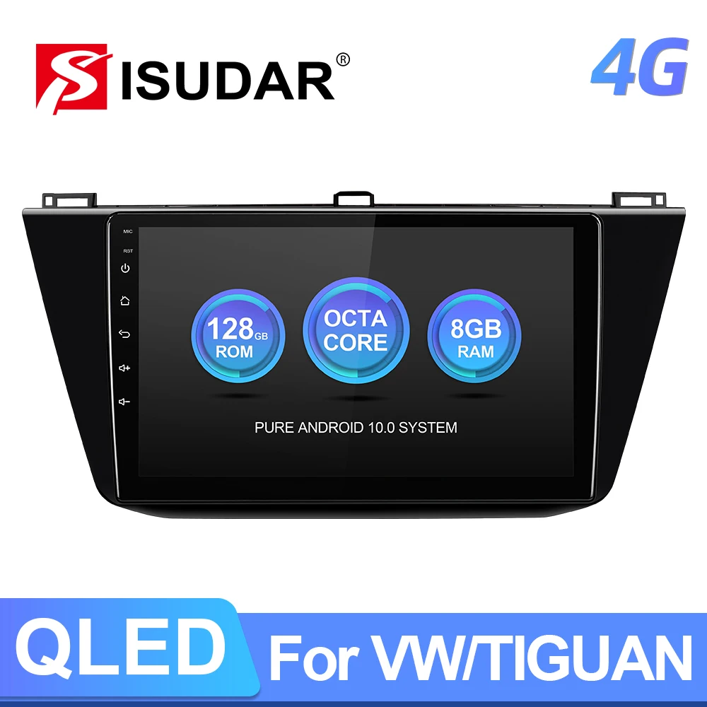 Isudar T72 4G Android 1 Din Auto Radio For VW/Volkswagen/Tiguan 2017-2019 Car Multimedia GPS 8 Core RAM 8GB Camera DSP No 2din