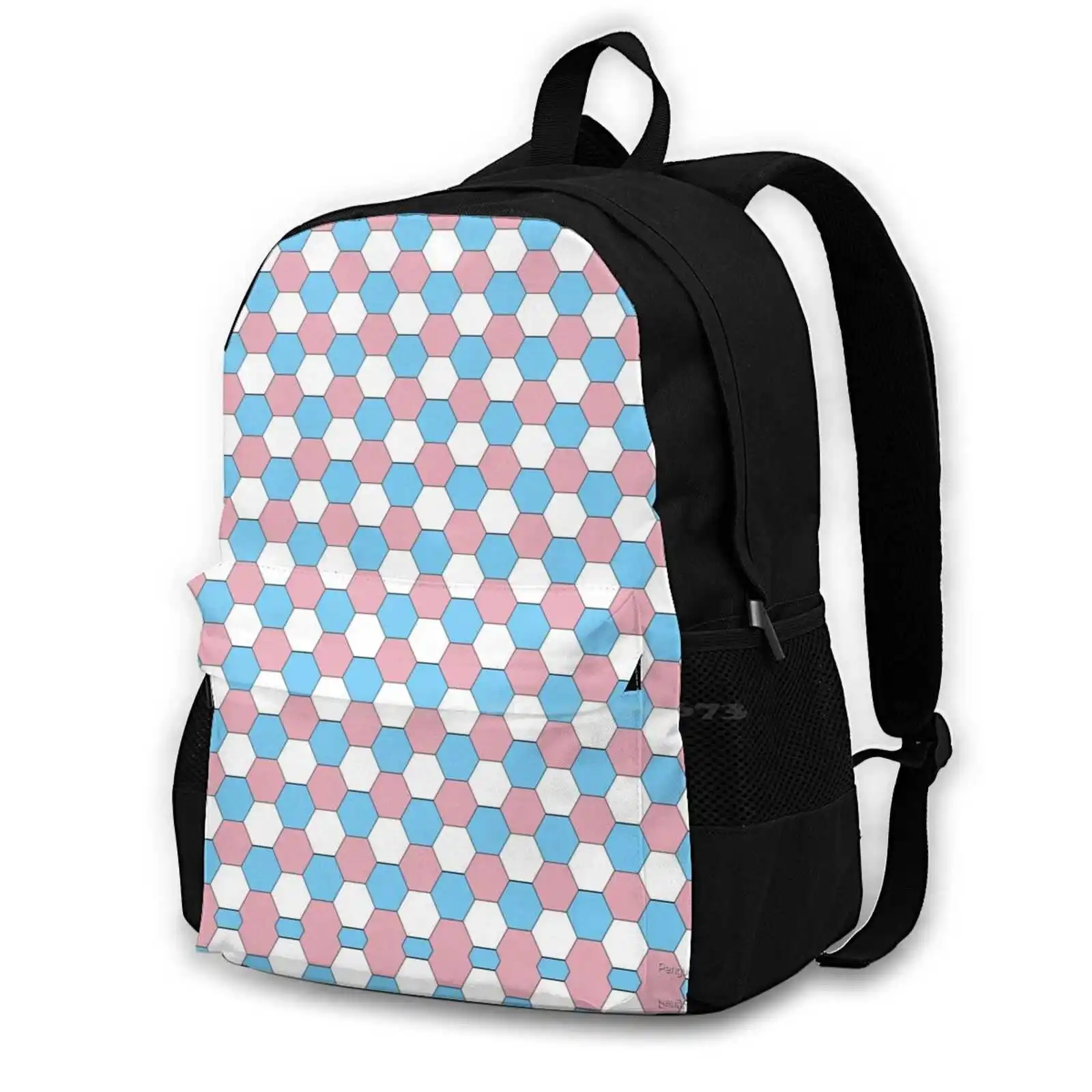 

Pride Hexagon Print Fashion Pattern Design Travel Laptop School Backpack Bag Lgbtq Pride Flag Penguinpride