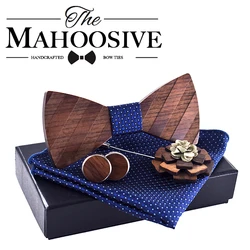 Mahoosive Wooden Bow Tie Mens Gravatas Corbatas Business Butterfly Cravat Party Ties For Men Wood Ties for wedding party Men
