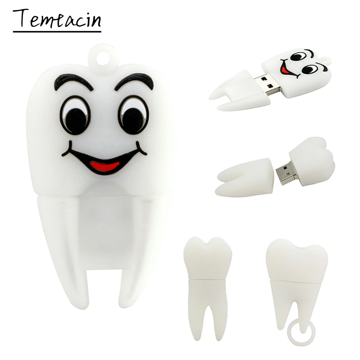 Cartoon Tooth Teeth Shape Pen Drive 256GB Flash Memory U Disk 8GB 16GB 32GB 64GB 128GB USB2.0 Pendrive External Storage Cle USB