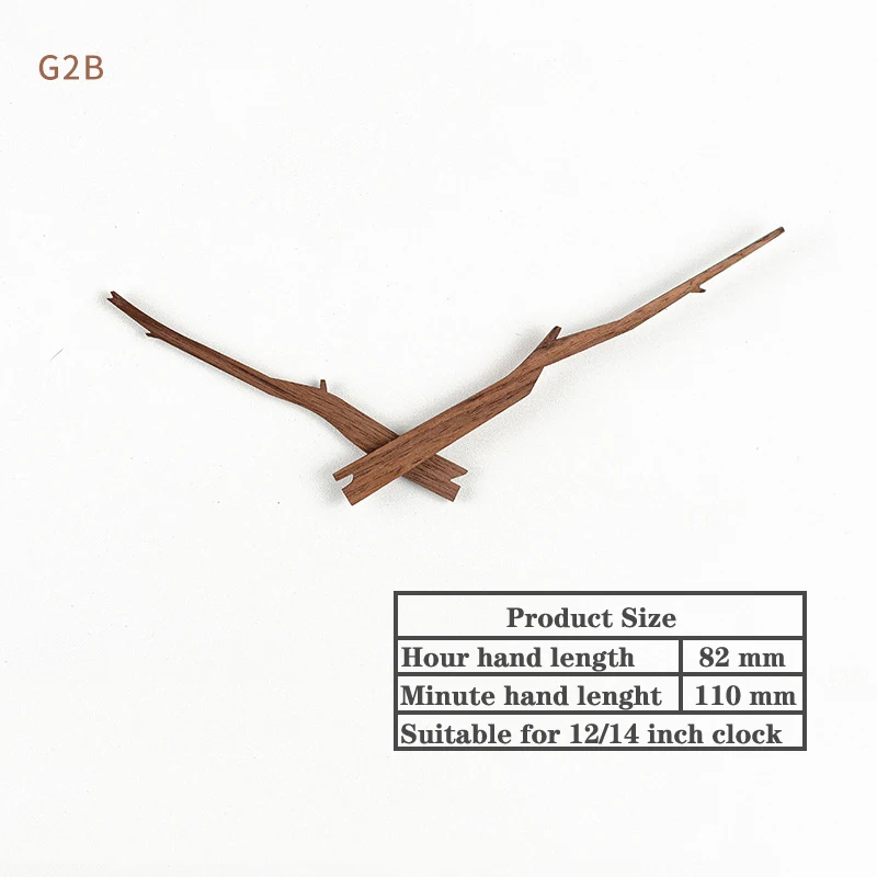 Solid Wood Wall Clock Parts Home Decor Creative Wood Clock Hands in Black Walnut Hour Minute Second Clock Pointer Repair Parts