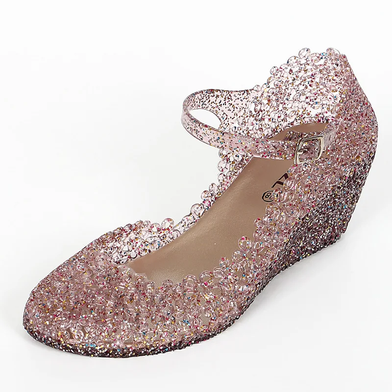 Ladies Summer Transparent Sandals Female Wedges Sandals PVC Platform Shoes Women Girls Crystal Jelly Sliders Sandalias de mujer