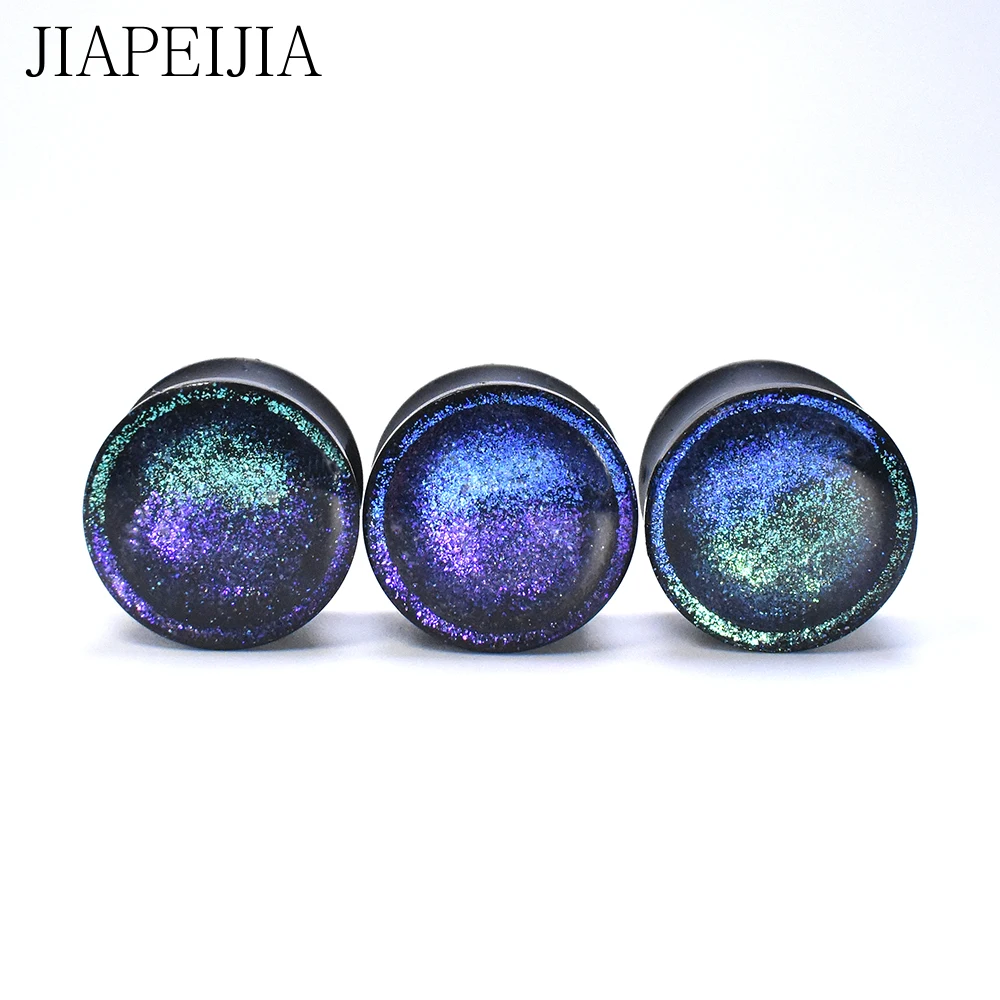 Colour Mixture Ear Plugs Tunnels Black Acrylic Ear Stretcher Gauge Expander Piercing Jewelry 8-30mm