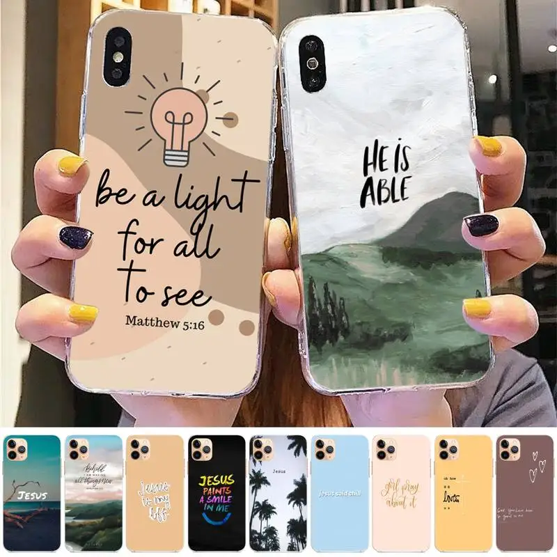 Christian bible quotes verse jesus Phone Case for iPhone 11 12 13 mini pro XS MAX 8 7 6 6S Plus X 5S SE 2020 XR case