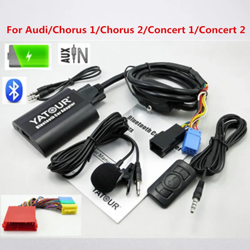 Interfejs samochodowy Bluetooth Yatour AUX MP3 do Audi A2 A3 A4 S4 A6 S6 A8 S8 Allroad TT ISO 8-Pin YT-BTA z portem ładowania USB