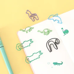 TUTU 10PCS Cute Animal dinosaur crocodile sloths Bookmark Paper Clip School Office Supply Papelaria Gift Stationery H0452