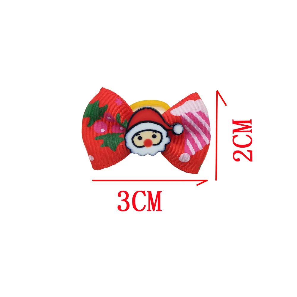 Wholesale Christmas Dog Bows with Rubber Band Snowman Bell Decoration Hair Bows Dog Accessories for Small Dogs Puppy
