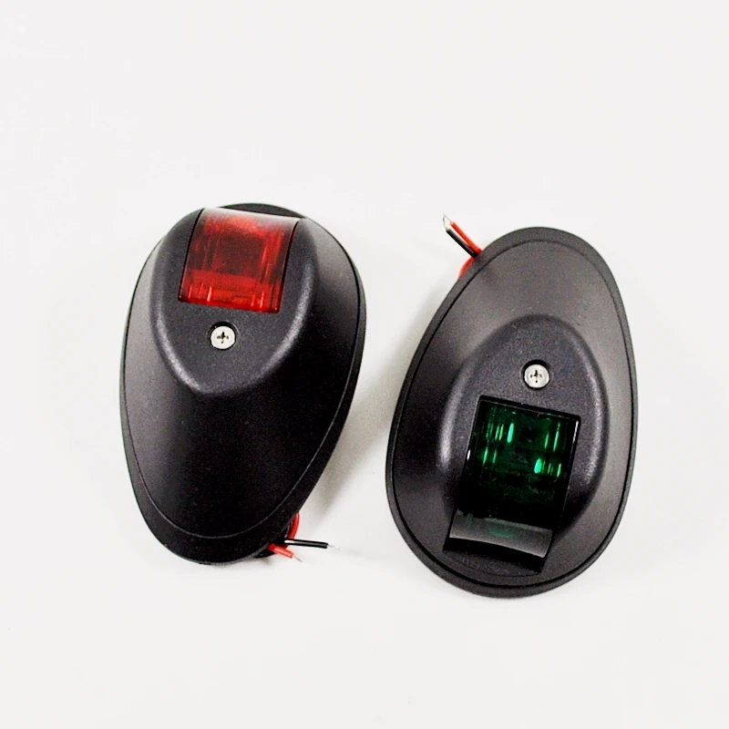 ISURE MARINE  Boat Yacht Red & Green LED Navigation Side Bow Lights Black Plastic House