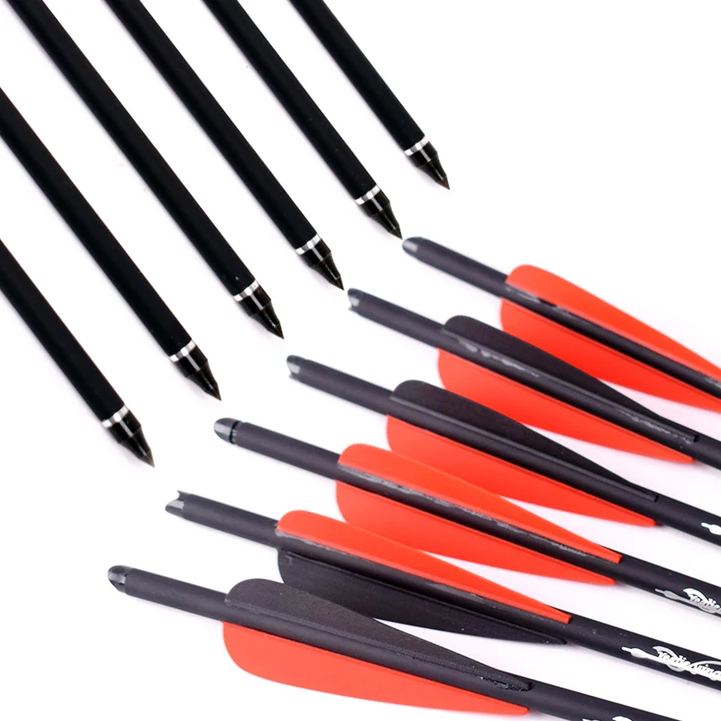 Imagem -04 - Tiro com Arco Carbono Crossbow Bolts Arrows Seta Feather Arrowhead Aço Removível Dica para Caça 16 17 18 20 22 12 Pcs