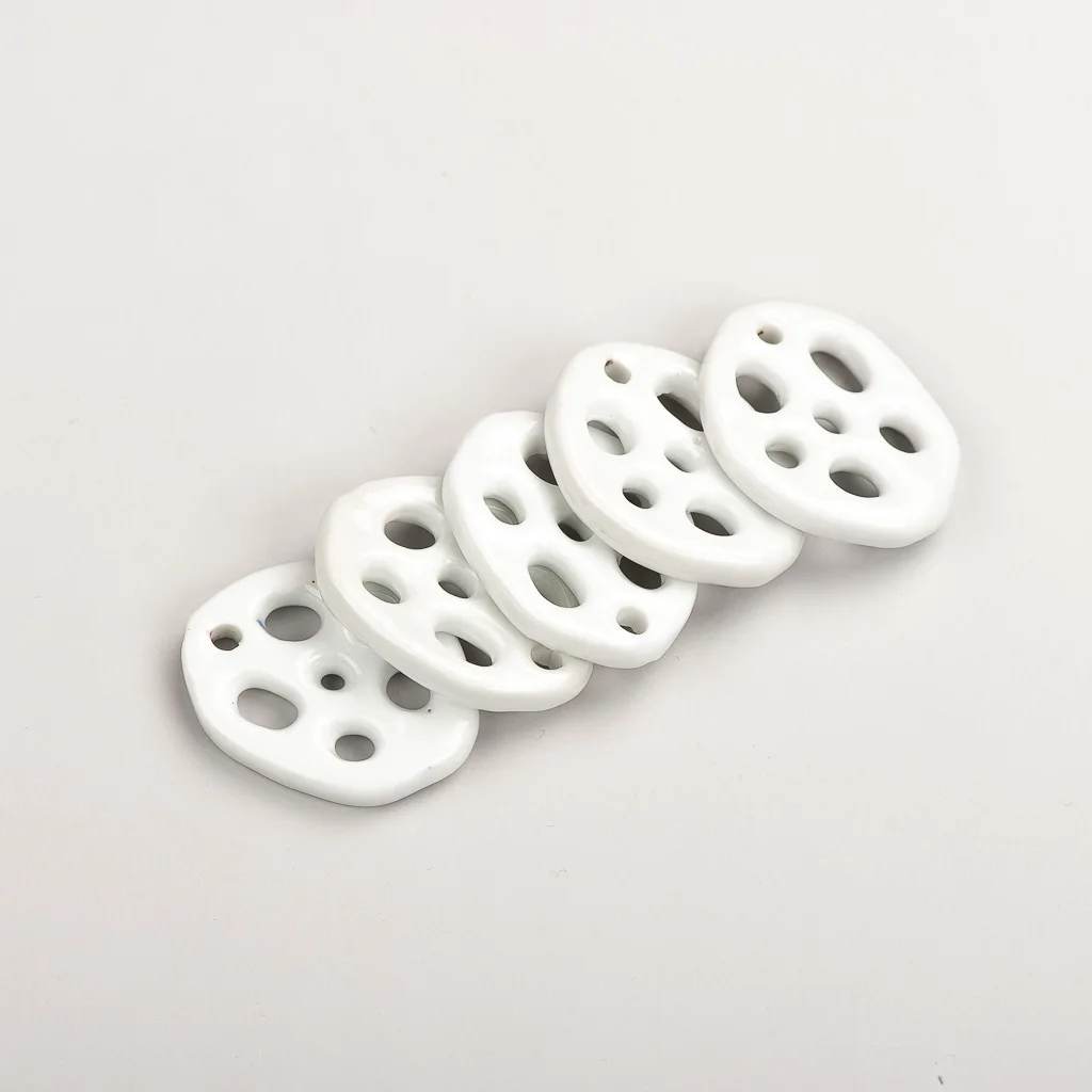 37#5pcs Plant Series Multicolor Lotus Root Ceramic Pendant Porcelain Necklace Accessories Wholesale