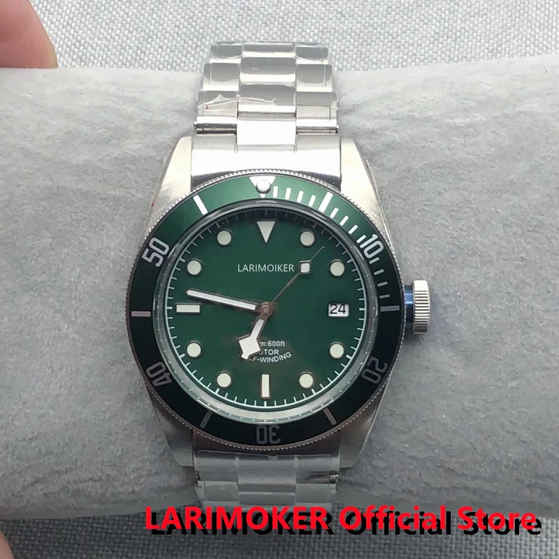 

LARIMOKER Green Dial Men Watch Polishing Oyster Bracelet 24Jewel NH35A 2824 PT5000 Movement Sapphire Crystal Orologio uomo