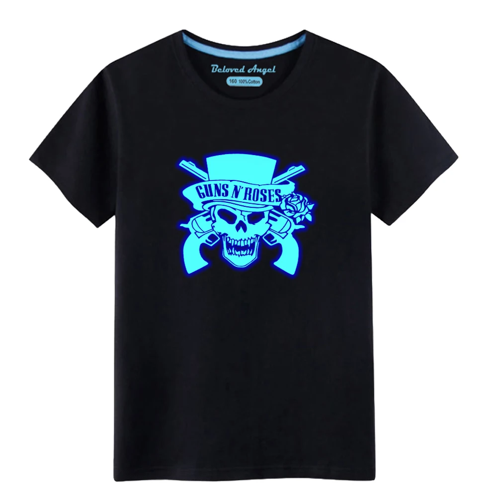 

Baby Boys T Shirts Kids Cartoon Skull Short Sleeve Luminous T-shirt Girls Clothes Summer Boys Shirt Children Tops Glow In Dark