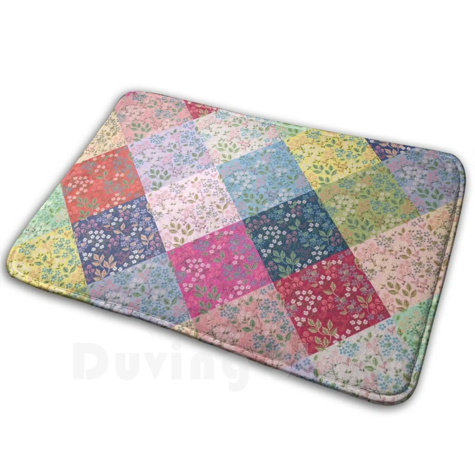 Under The Fairy Quilt In Diamonds By Tea With Xanthe Carpet Mat Rug Cushion Soft Non-Slip Patchwork Bohemian Diamond