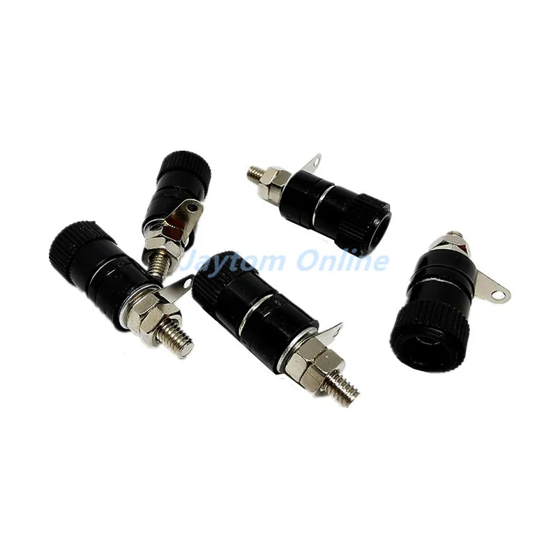 5pcs JS-910B 4mm Banana Socket Nickel Plated Binding Post Nut Banana Plug Jack Connector JS919 Red Black