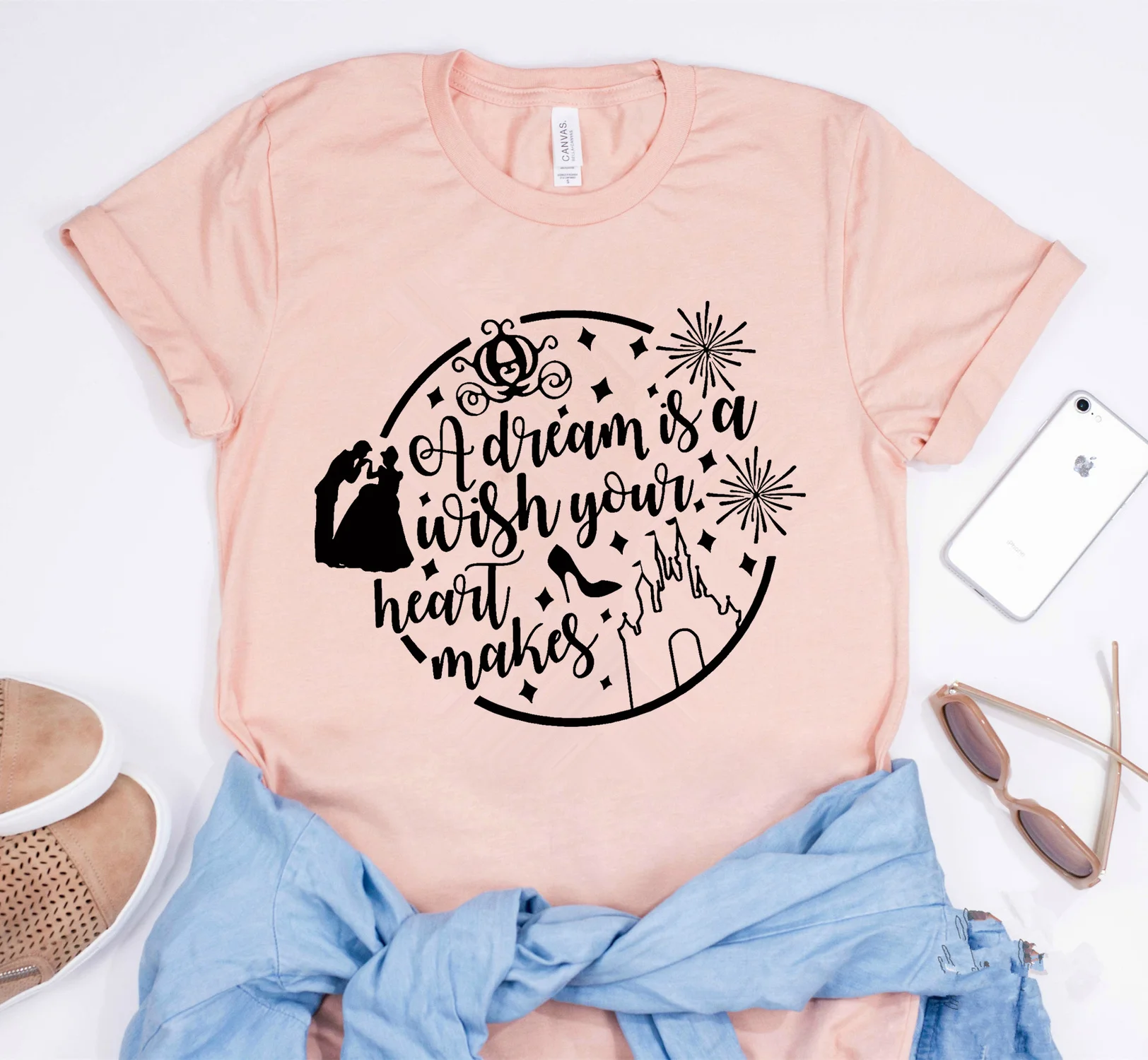 2020 Women A Dream Is A Wish You Heart Makes Shirt Fairy Tale Inspired Graphic T-shirt Funny Quote Shirts Cute Ulzzang Tops