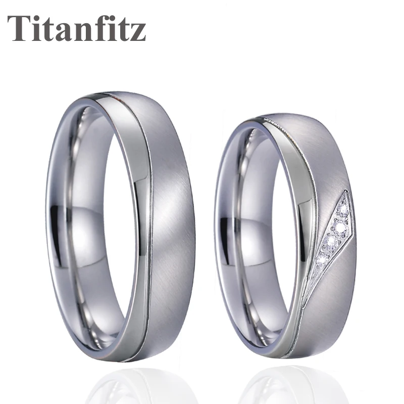 High Quality no fade no rust wedding rings for men and women lovers alliance titanium jewelry promise rings for couples