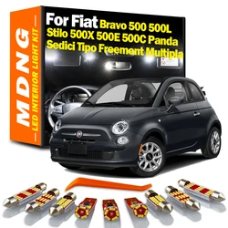 MDNG For Fiat Bravo 1 2 500 500L 500X 500E 500C Panda 2 3 Tipo Stilo Freemont Multipla Sedici Car LED Bulbs Interior Light Kit