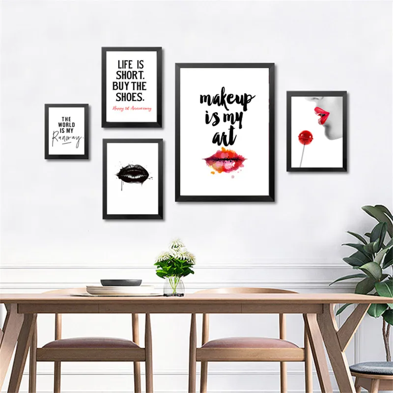 Makeup Is My Art Poster Canvas Painting Eyelash Wall Print Makeup Lip Home Nordic Art Canvas Photo frame Decor