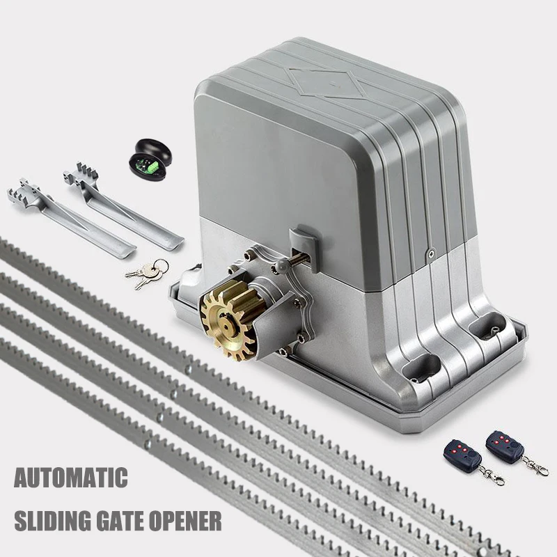 1800kg Electric Sliding Gate Motors/Automatic Gate Opener Engine With 4m Steel Racks Photocells Lamp Remote Control Kit Optional