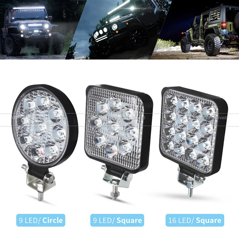 Car LED Bar Worklight 48W Offroad Work Light 12V Light Interior LED 4x4 LED Tractor Headlight Spotlight for Truck ATV image 6