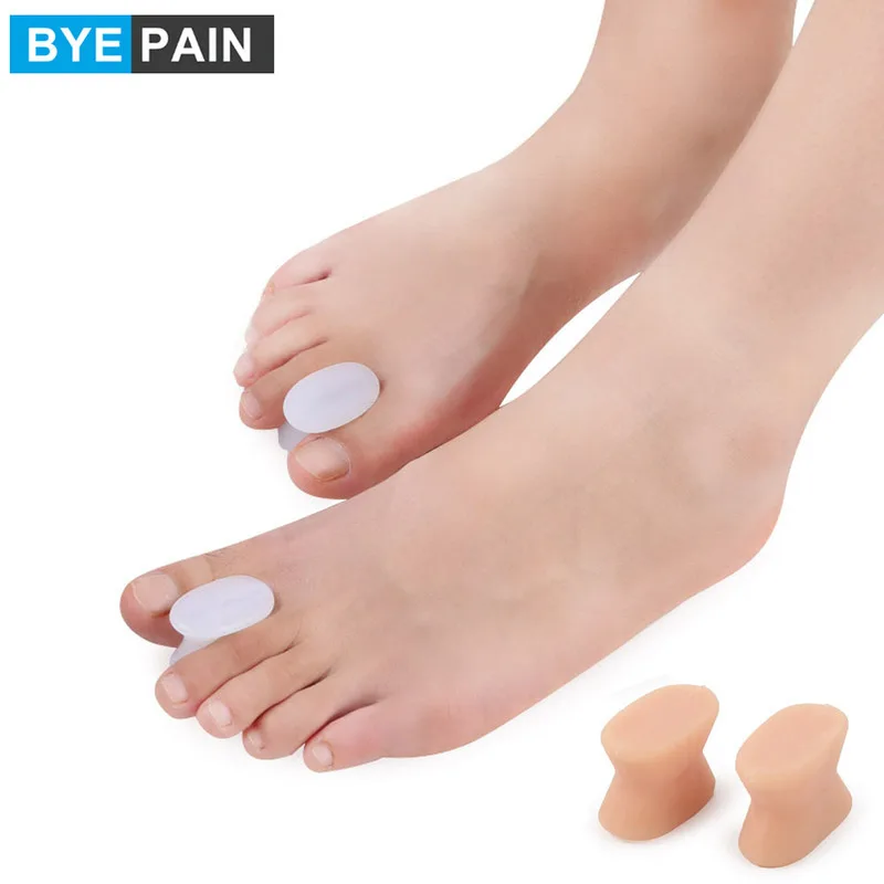 1Pair BYEPAIN Soft Gel Toe Separators Straighten Overlapping Toes & Correct Alignment, Spreaders For Bunions