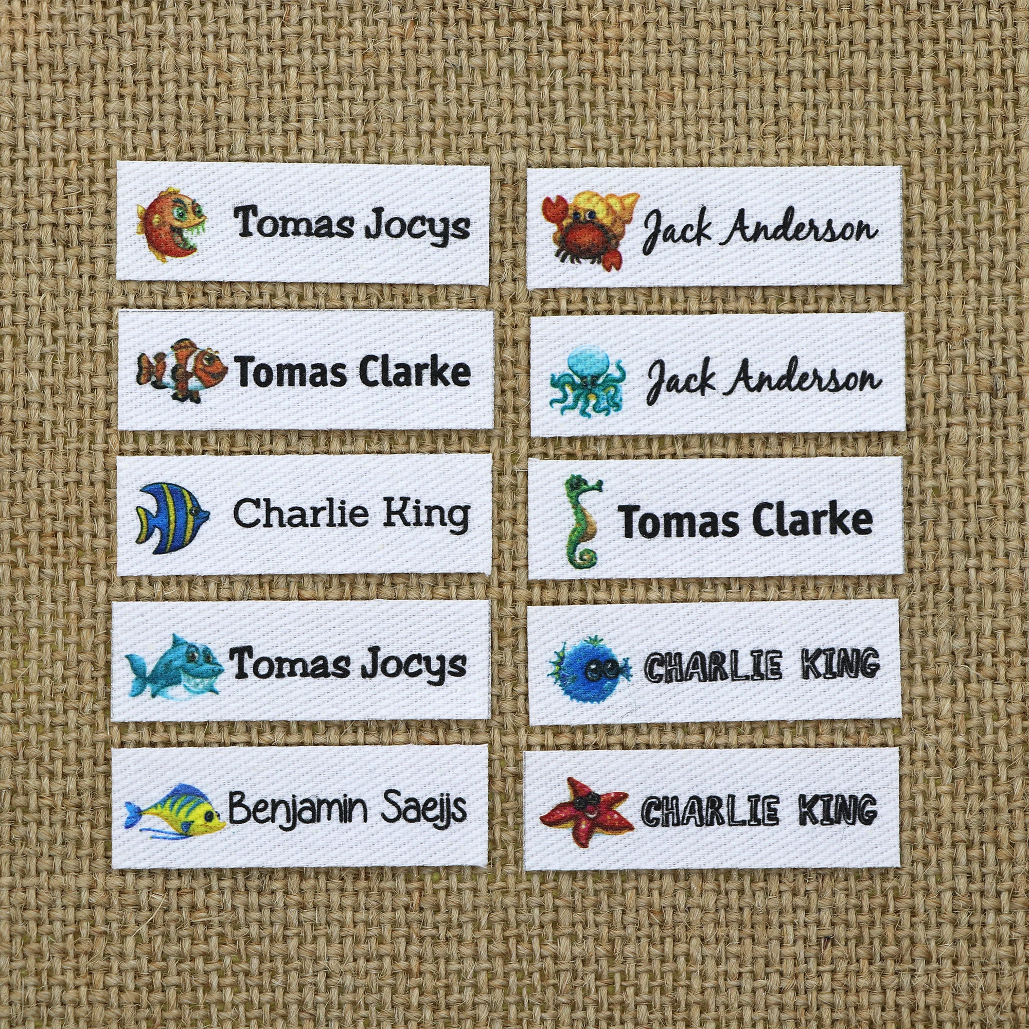 120pieces Custom Ironing Labels, Cartoon labels, Personalized name tag for children, Iron on Label (YT022)