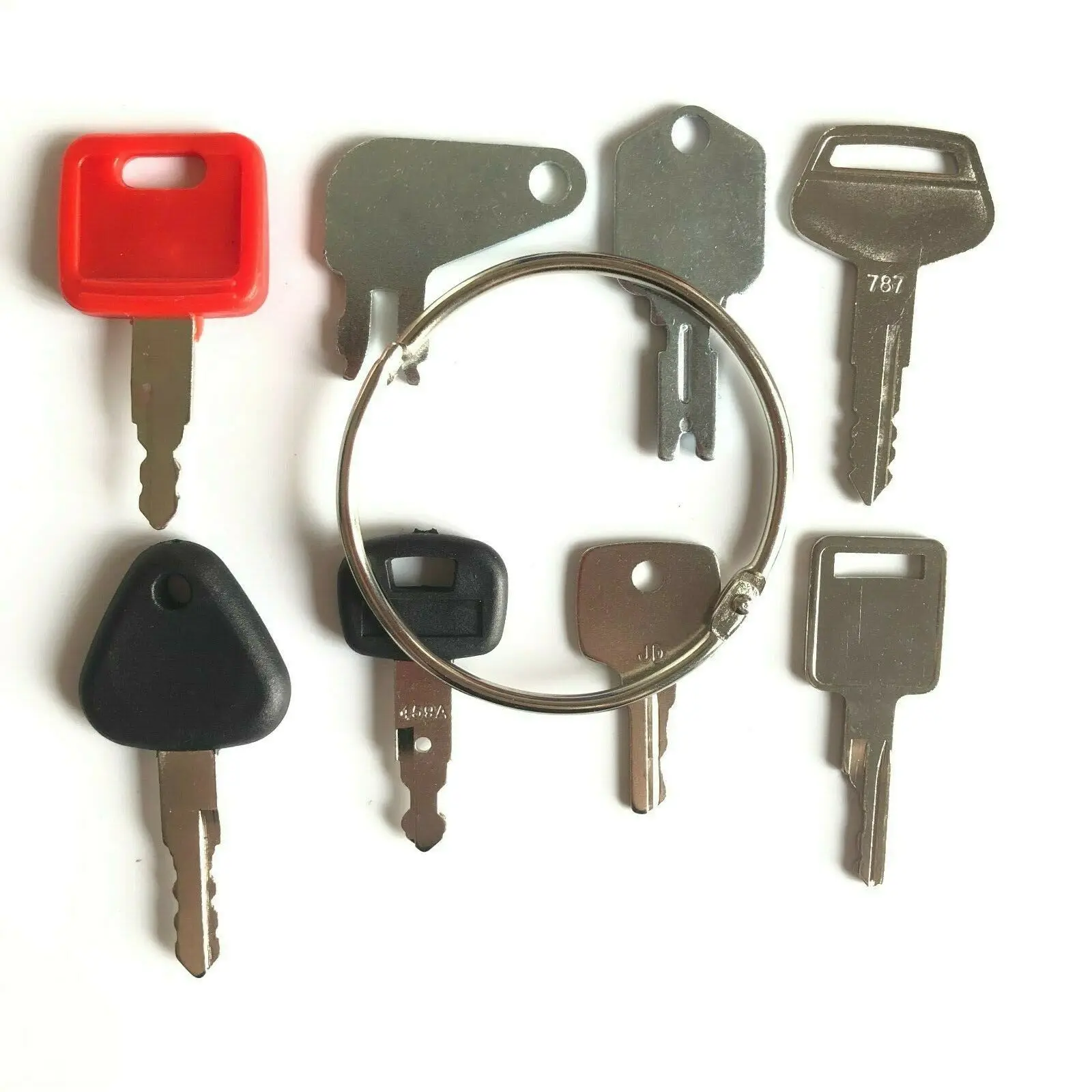 Construction Ignition Key Set 8 Keys Heavy Equipment Fit For Cat Case JD Komatsu