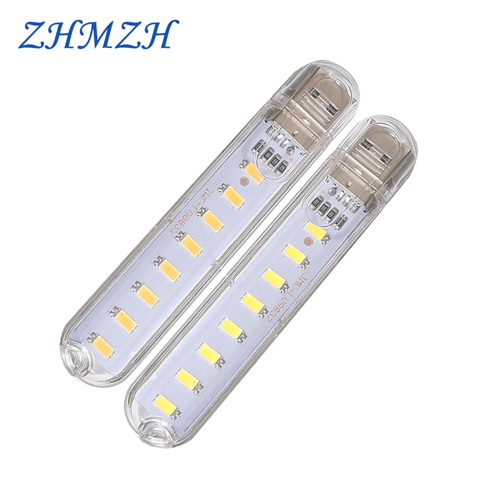 ZHMZH Mini USB LED Night Light 3LEDs 8LEDs 10LEDs 24LEDs Book Lamp Extension Pole Plug Adapter For Reading Notebook Power Bank