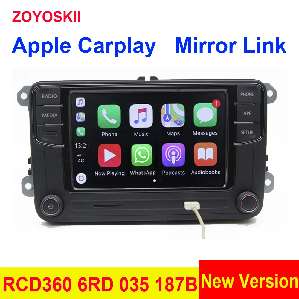 ZOYOSKII MIB RCD360 Carplay Radio 6RD 035 187B RCD 360 For VW Golf 5 6 Jetta MK5 MK6 Polo Passat B6 B7 CC Tiguan Touran