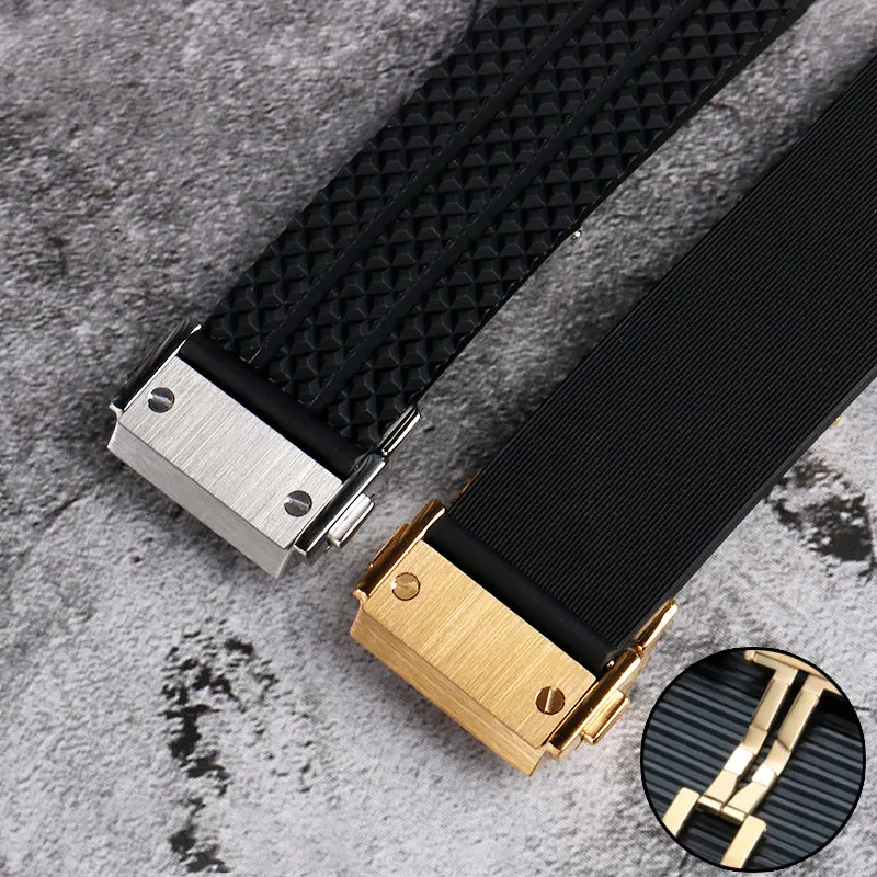 Silicone watch strap for hubolt watchband Yubo big bang classic fusion Yubo convex mouth 25 * 19mm wristband men\'s watch chain