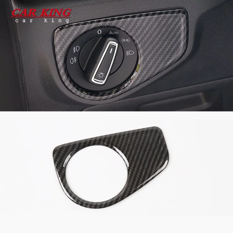 

Car Accessories Headlight Control Switch Trim Sticker Cover Frame Decoration for VW Volkswagen Atlas Teramont 2017 2018 2019