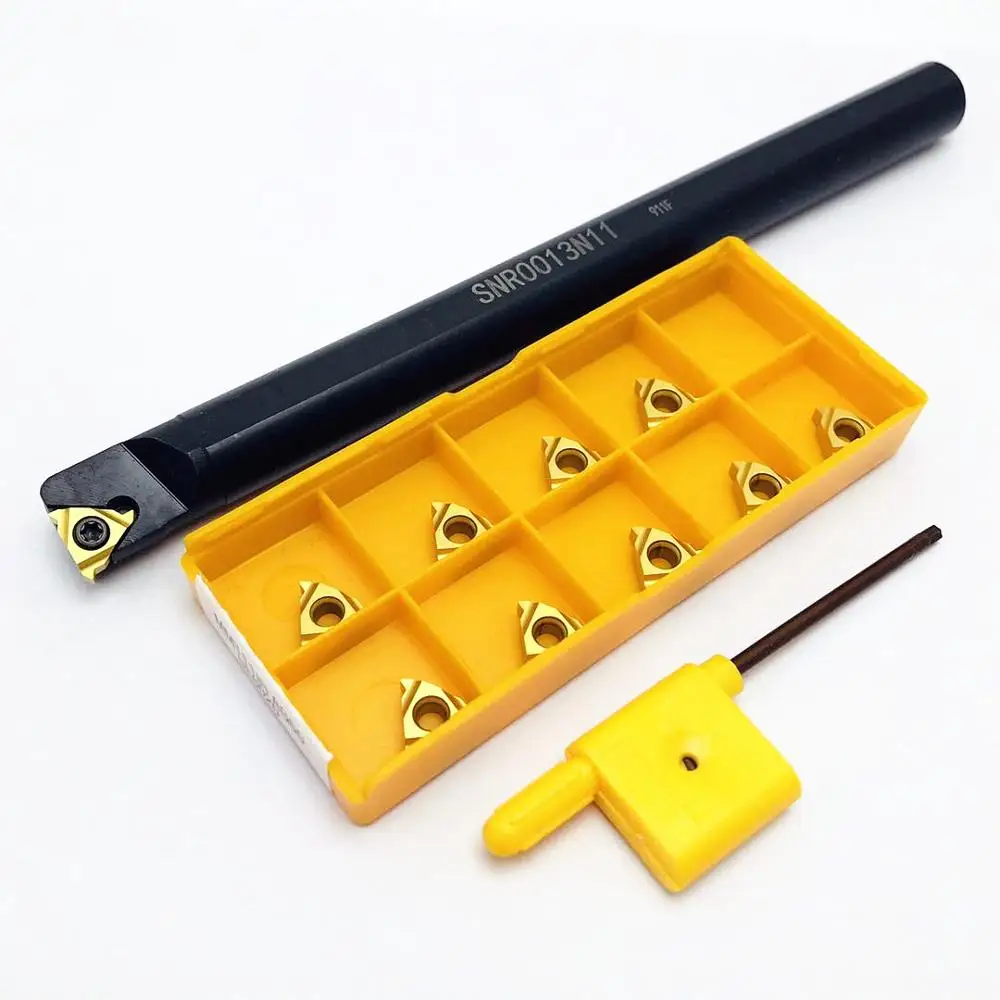 SNR SNR0008K11 SNR0010K11 SNR0012M11 SNR0013N11 tool portautensili per filettatura interna 10 pezzi 11IR AG60 inserti in metallo duro