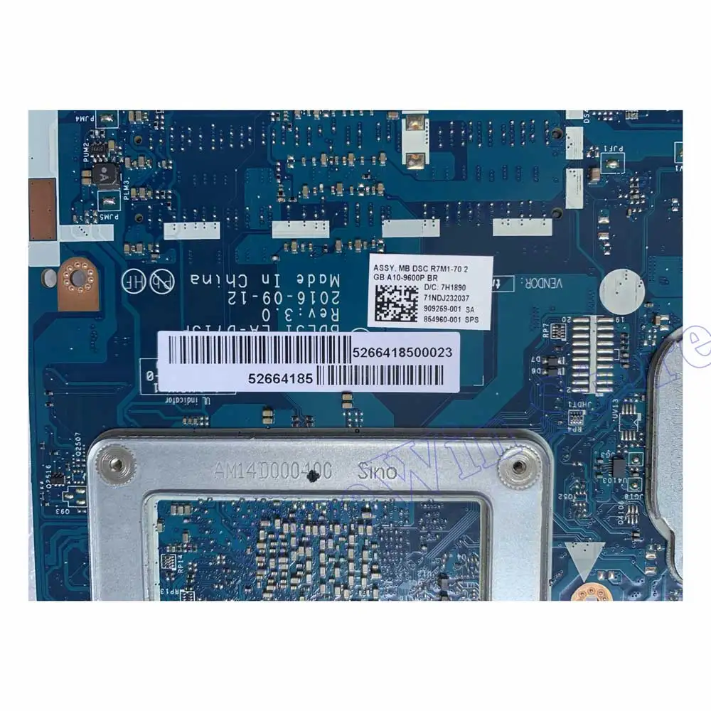 Bdl51 LA-D713P para hp notebook 15 15-ba novo portátil placa-mãe não integrada 854960-001 sps 909259-001 sa R7M1-70 2gb A10-9600P