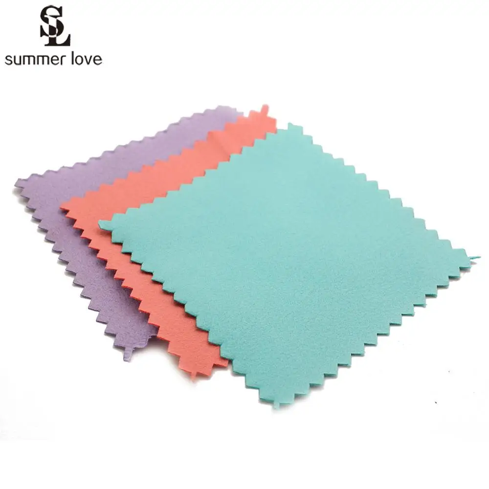 Wholesale Mix Color Smooth Fabric Sterling Silver Jewelry Cleaning Cloth Accessaries Polishing Cloth Anti Tarnish 8*8cm 300Pcs