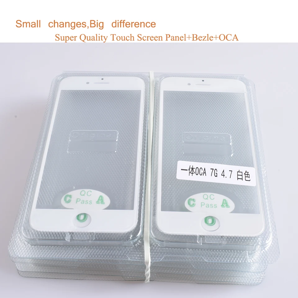 10Pcs/Lot For iphone 7 6S Plus Touch Screen Panel Front Outer Glass With Bezel Frame OCA For iphone 5 5S 6 7 8 hollow 3 in 1