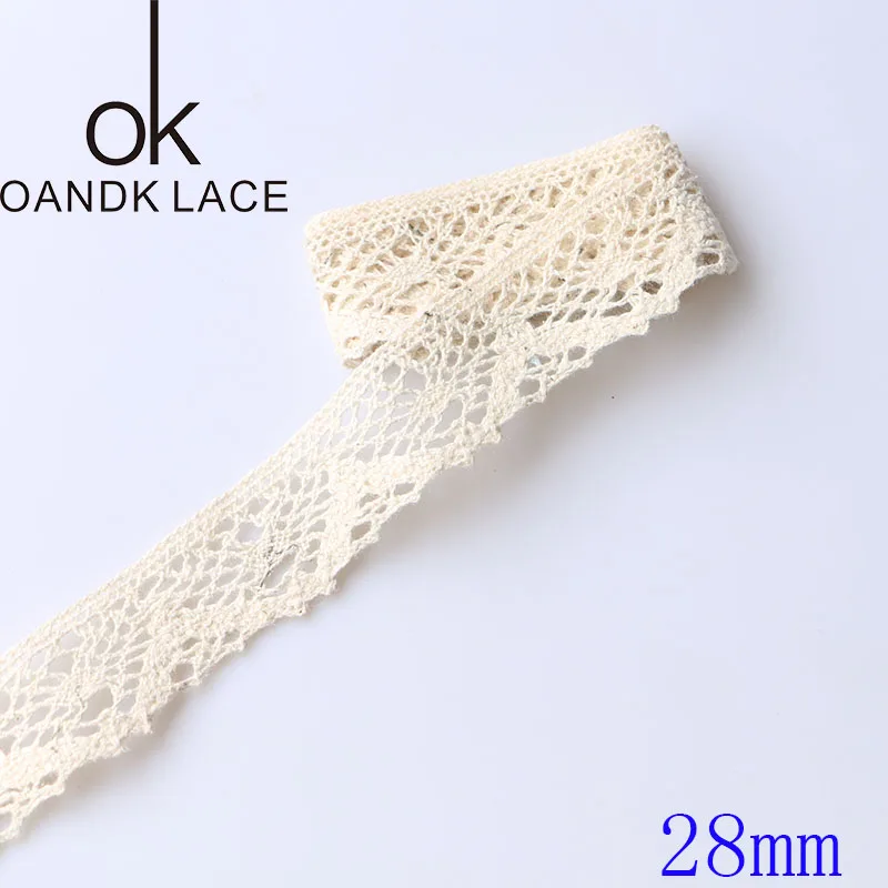 (5YARD/roll)  Beige Cotton Embroidered Lace Net Ribbons Fabric Trim DIY decorate Sewing Handmade Craft Materials