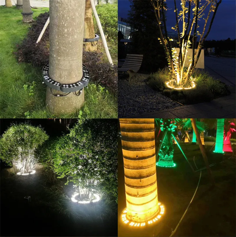 Led Tree Holding Lamp Tree Hug Lamp Outdoor Waterproof Hoop Light Circular Landscape Lighting Project Light Colorful RGB Lights