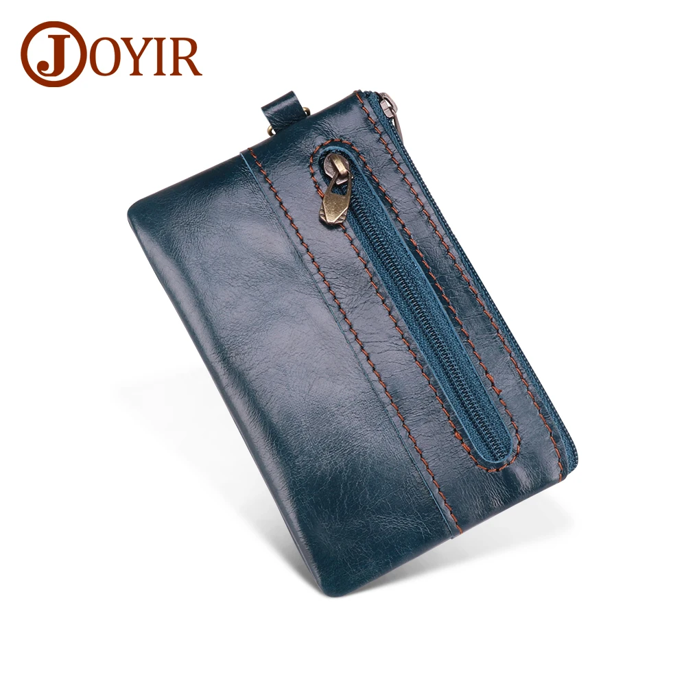 

JOYIR Genuine Leather Coin Purse Men Women Small Wallet Change Purses Mini Zipper Coin Wallet Card Holder Pouch Small Money Bag