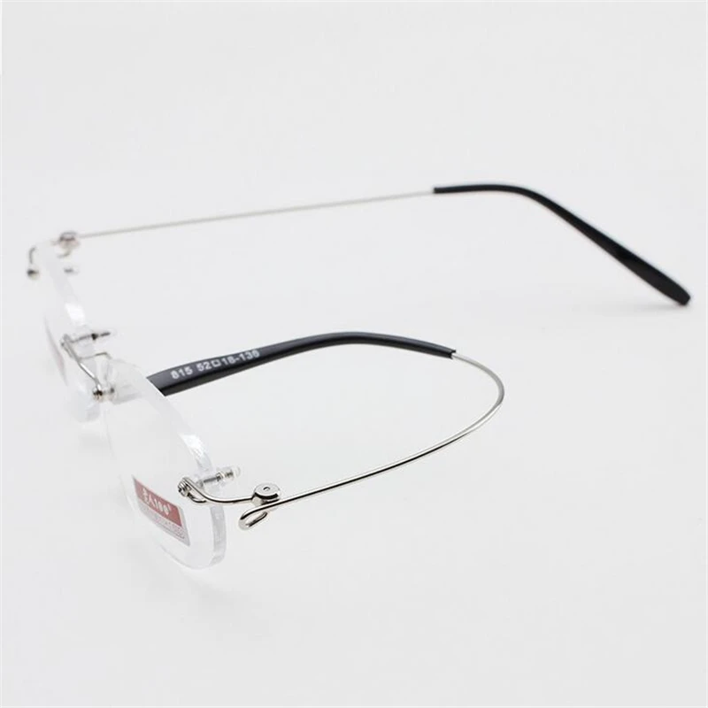 Frameless Nearsighted Glasses Finished Women Men Metal Leg Rimless Square Diopter Eyeglasses  -1.0 -1.5 -2.0 -2.5 -3.0 -3.5 -4.0